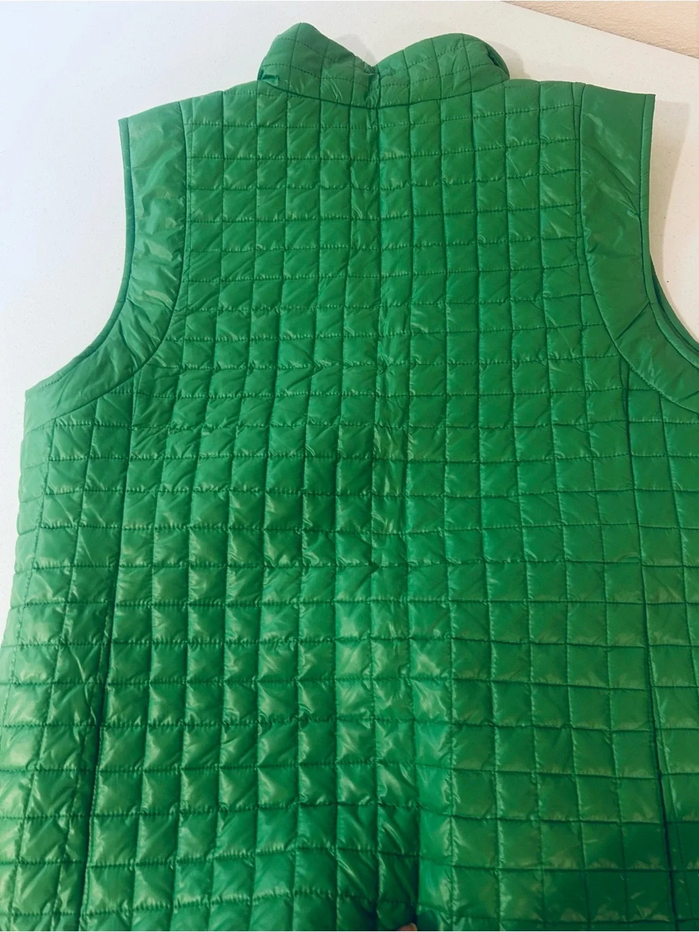 Tory Burch Bright Green Quilted Kids' Vest with Gold Snaps